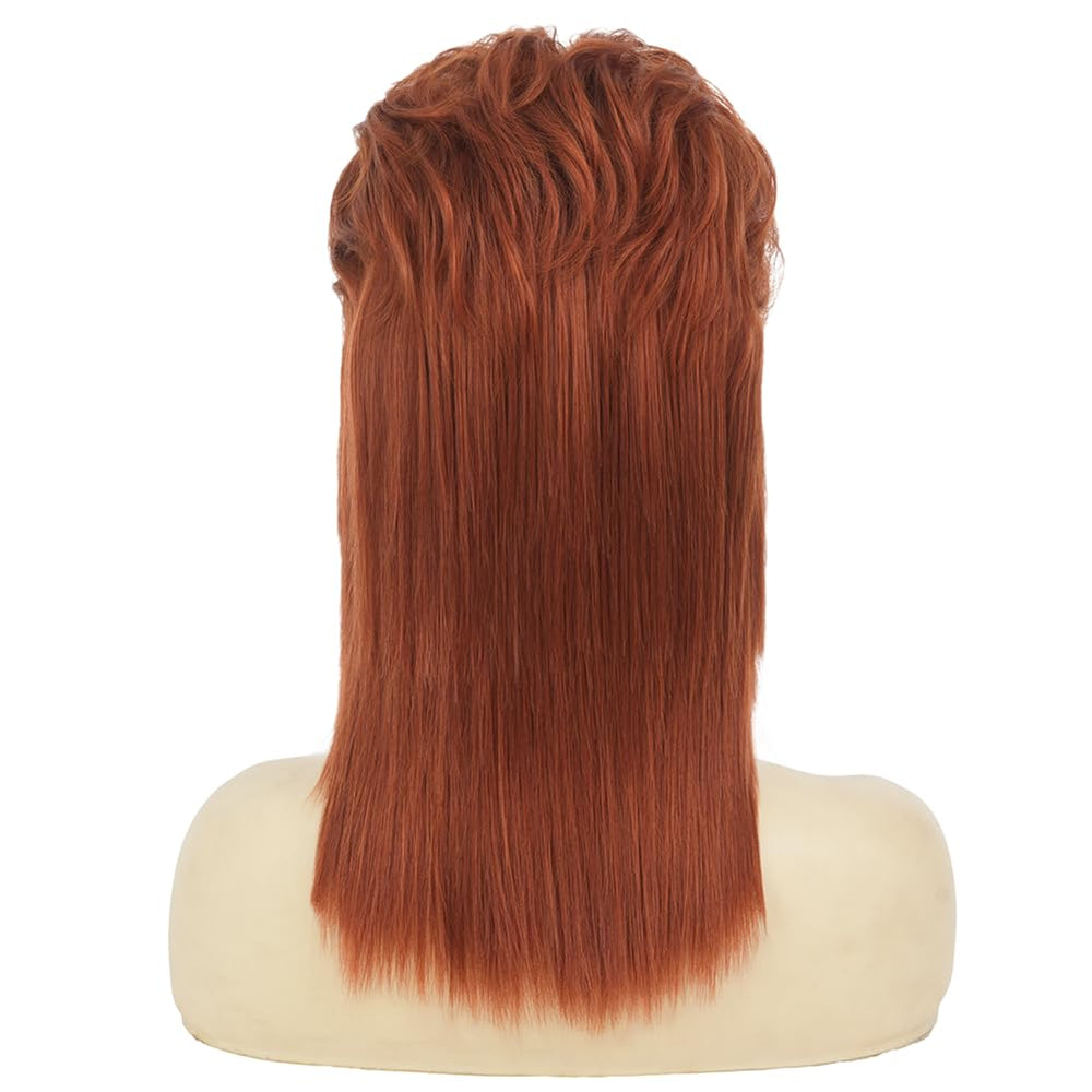 Swiking orange mullet wig cap-included shows ready-to-wear convenience.