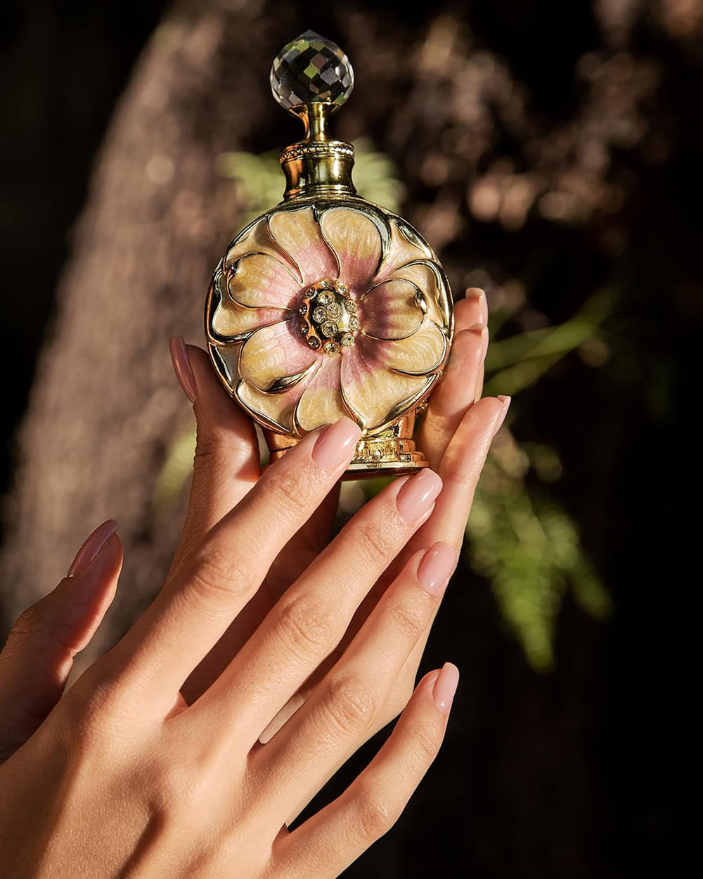 Swiss Arabian Amaali attar-style bottle close-up signaling artisanal luxury