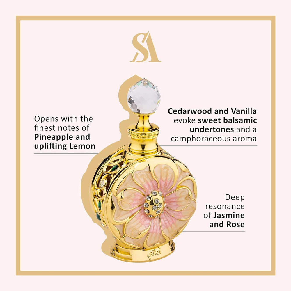 Swiss Arabian Amaali jasmine petals form a soft, elegant heart for evening sophistication.
