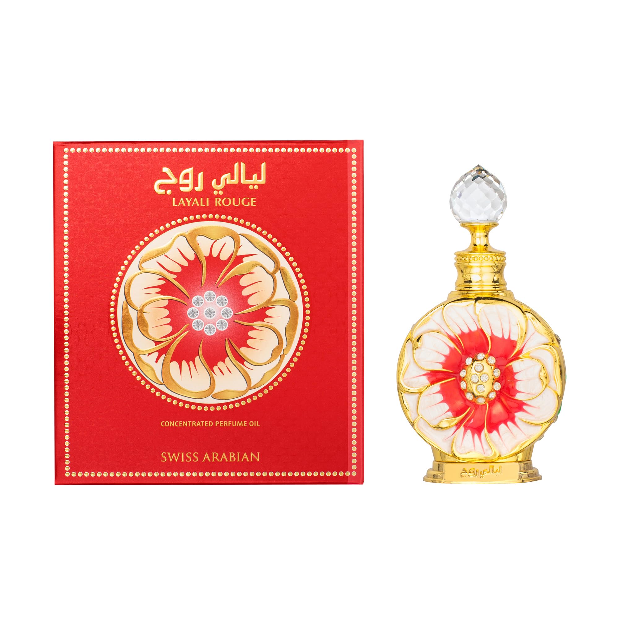 Rose and peach notes in Layali Rouge ideal for sensual evening wear.