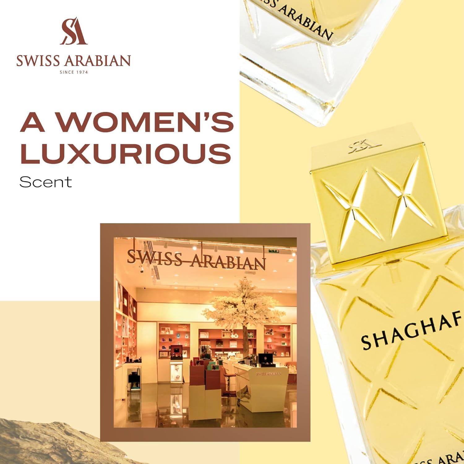 Shaghaf feminine base notes musk and cedarwood provide warmth and longevity