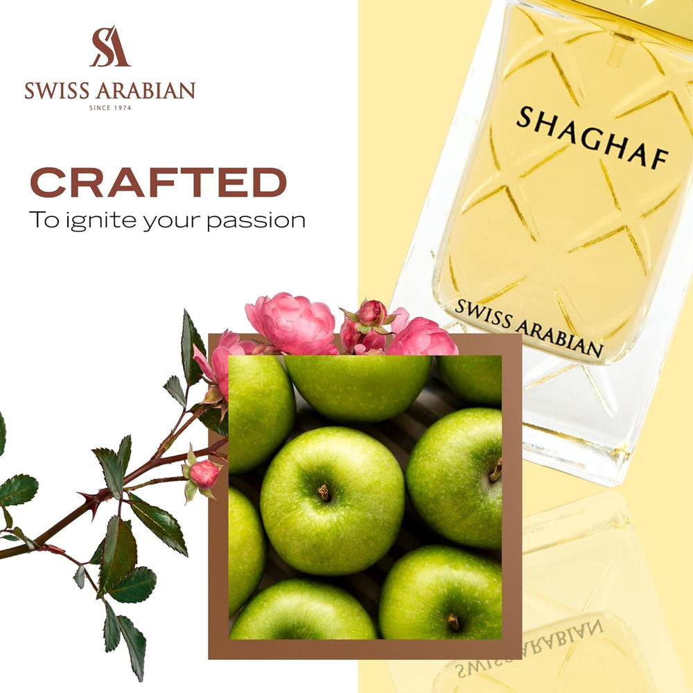 Shaghaf feminine scent diffusion visual suggesting lasting presence