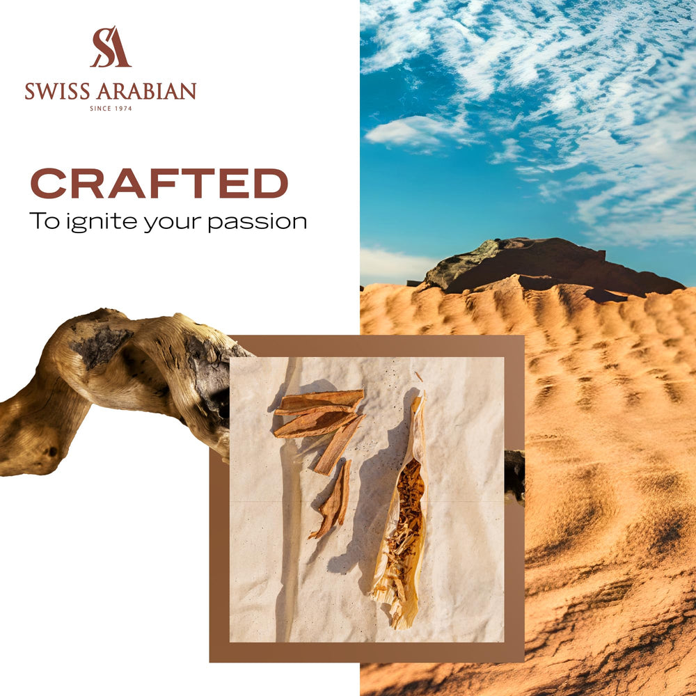 Swiss Arabian Shaghaf Oud amber glow; strong, lasting projection.