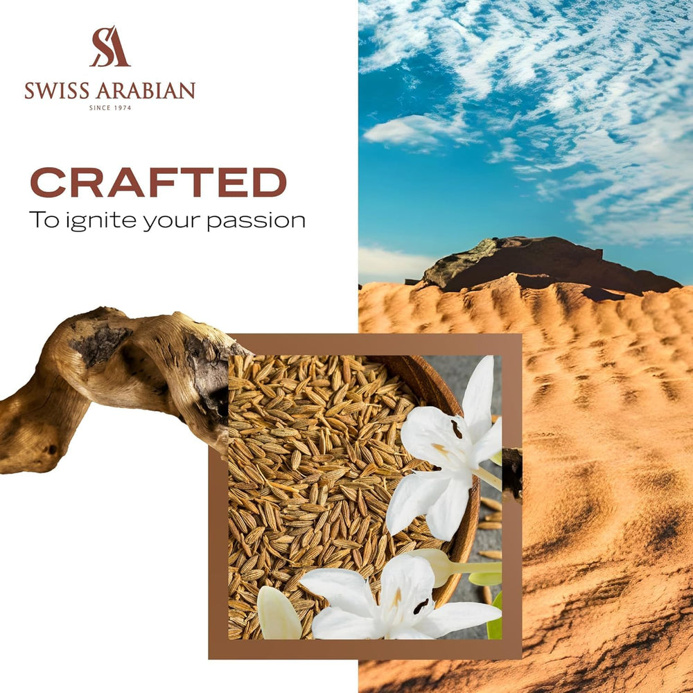 Swiss Arabian Shaghaf Oud Aswad outer packaging conveys unisex luxury scent with lasting impression