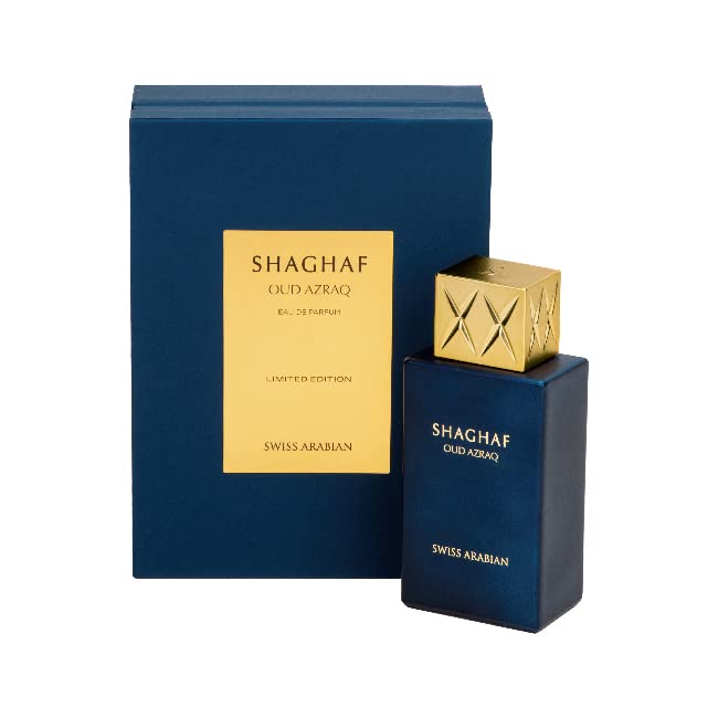 Swiss Arabian Shaghaf Oud Azraq nighttime-ambience evokes rich scent mood.