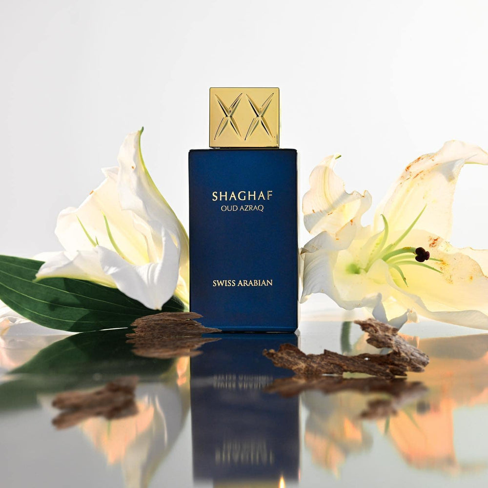 Swiss Arabian Shaghaf Oud Azraq oud-amber layer captures depth ideal for date nights.