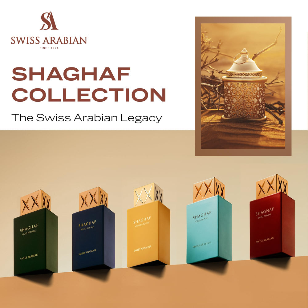 Swiss Arabian Shaghaf Oud gift packaging; premium presentable for gifting.