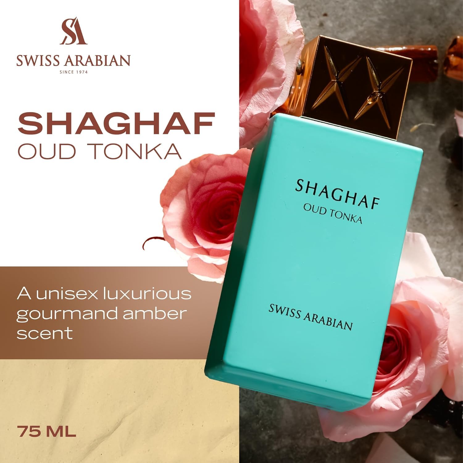 Swiss Arabian Shaghaf Oud Tonka cap closeup showing premium craftsmanship