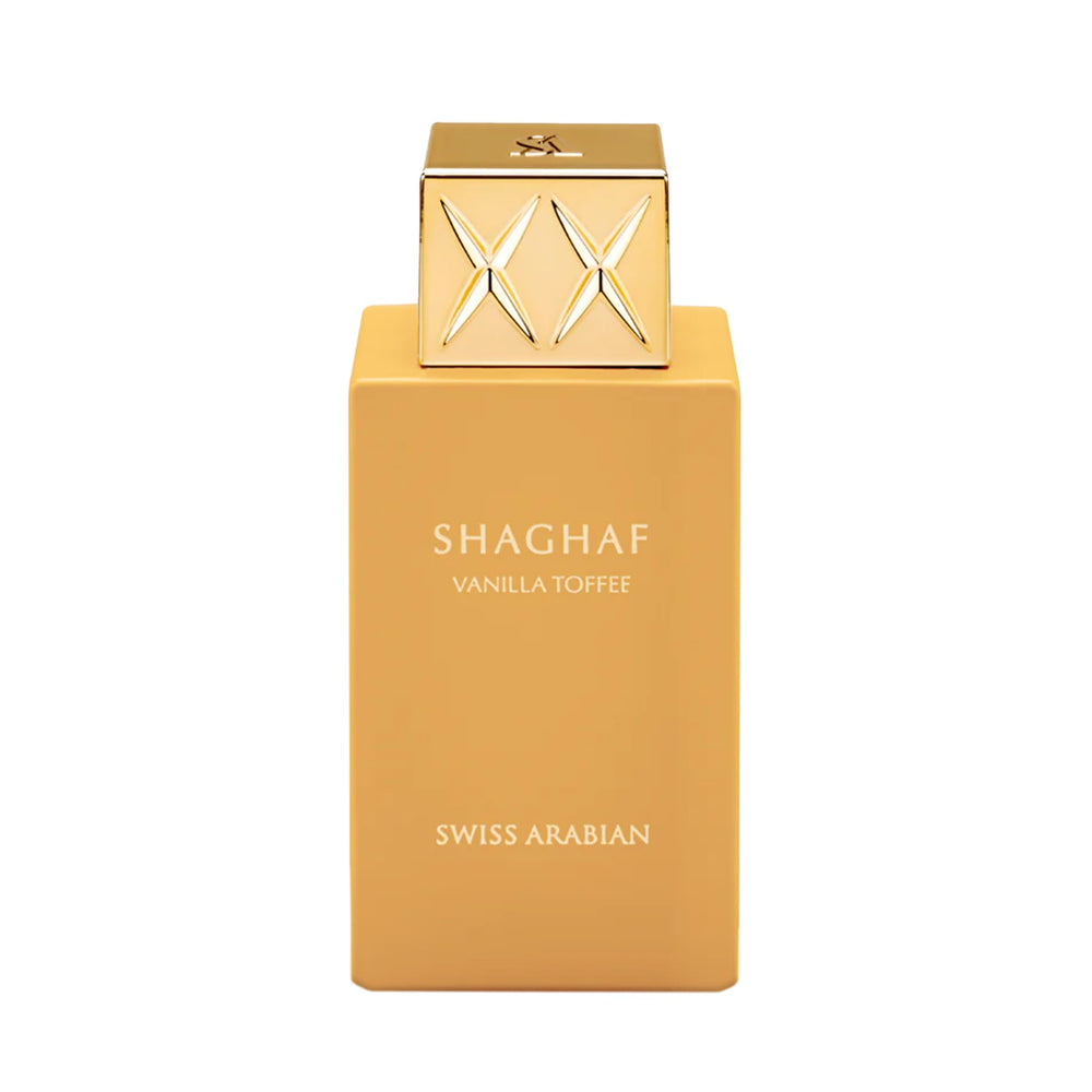 Swiss Arabian Shaghaf Vanilla Toffee bottle front, premium scent for daily sophistication.