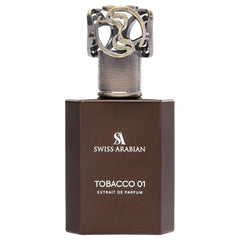 Swiss Arabian Tobacco 01 heart notes of amber, labdanum, ylang-ylang, patchouli enhance depth.