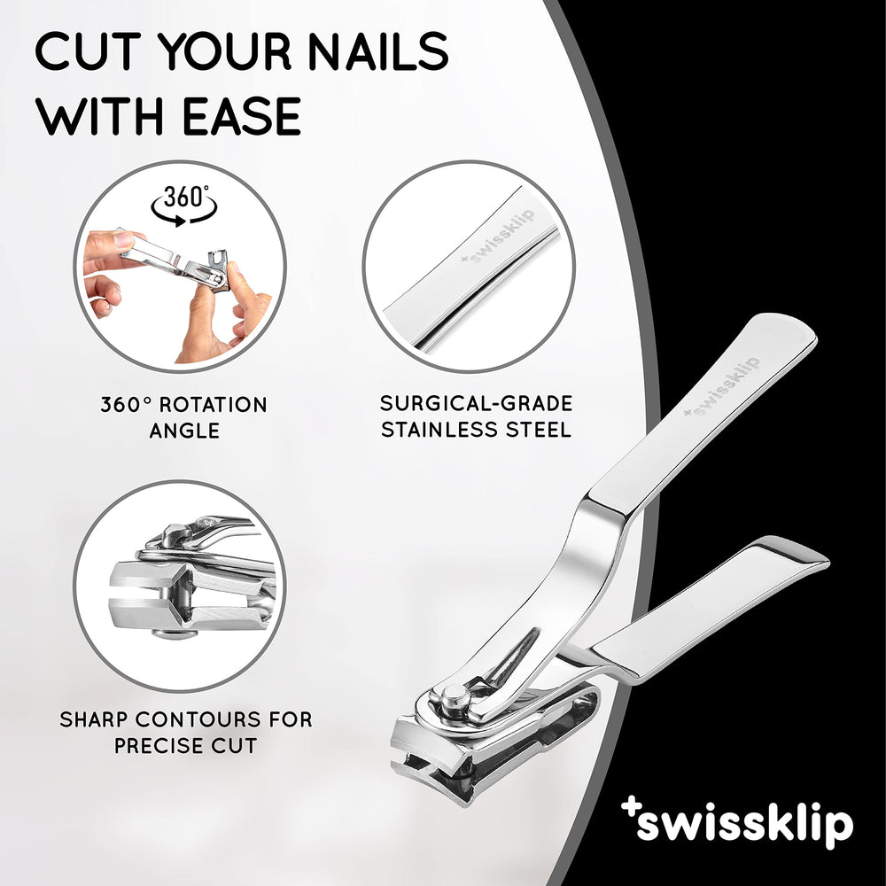 Swissker nail clippers made of surgical-grade stainless steel for durable daily grooming.