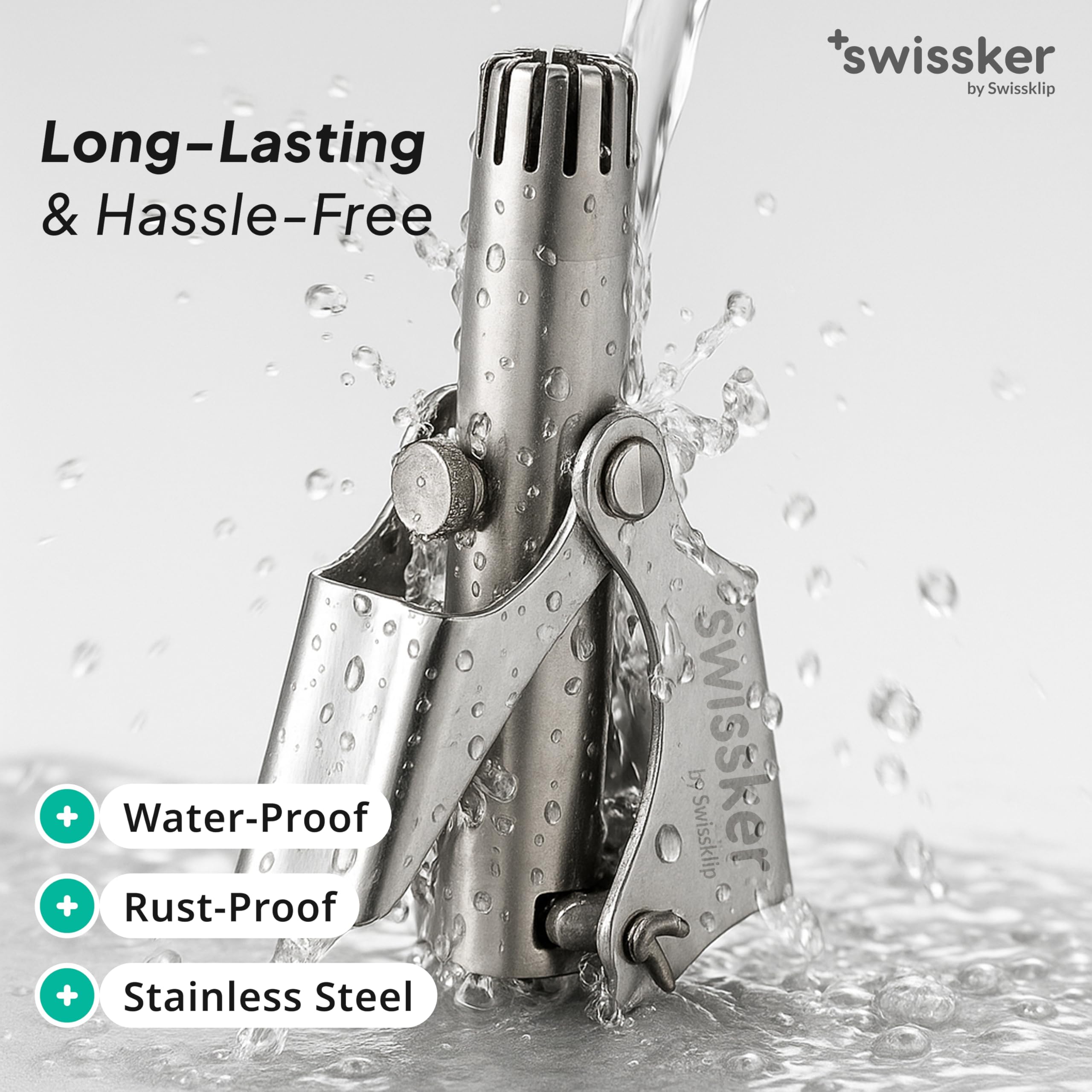 Swissklip Swissker nose trimmer compact design fits neatly in any grooming kit