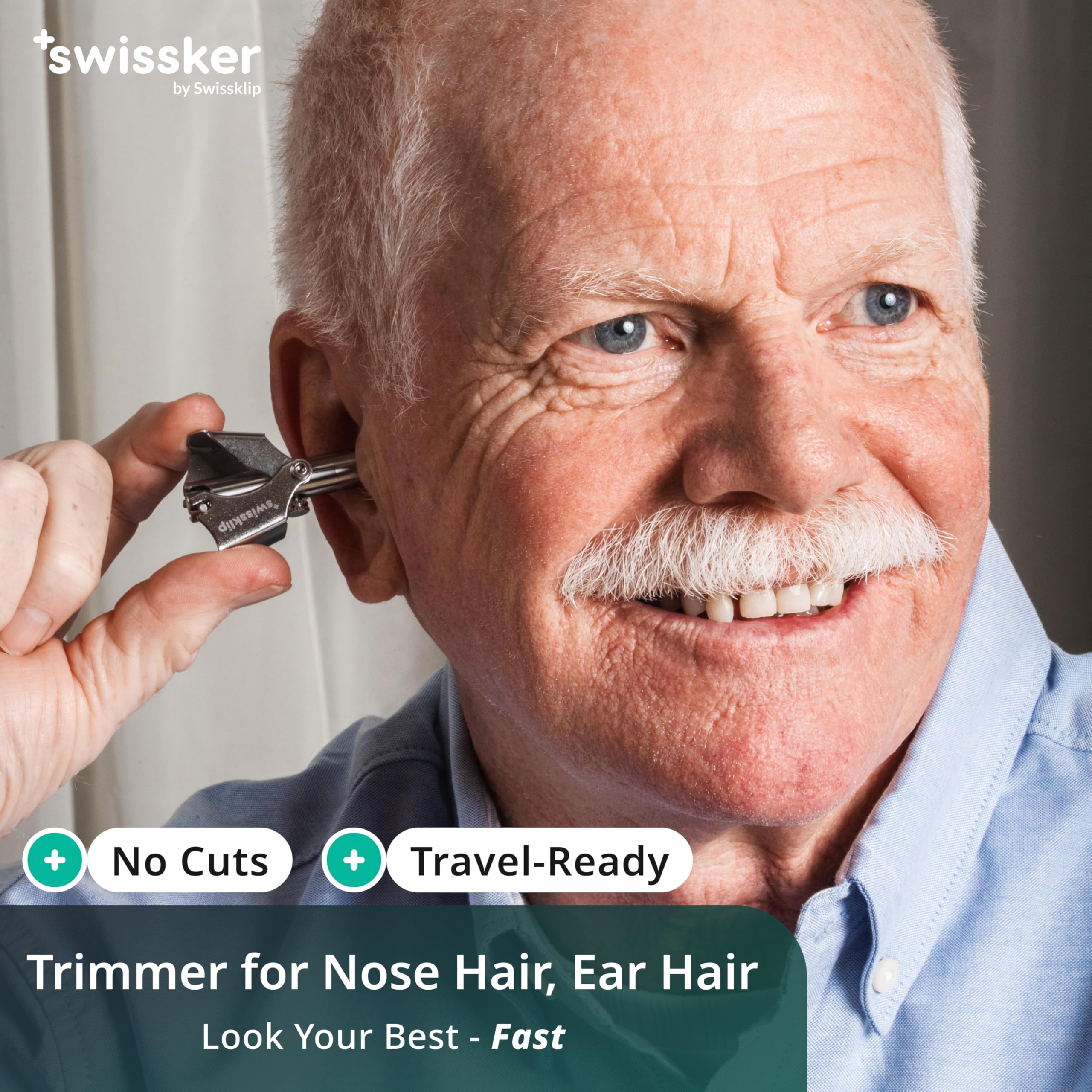 Swissklip Swissker nose trimmer removable blade head simplifies cleaning