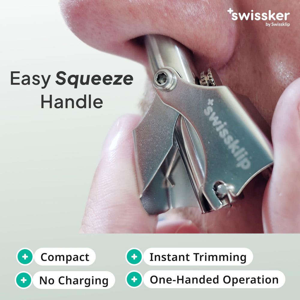 Swissklip Swissker nose trimmer rounded tip prevents nicks during safe grooming