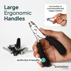Swissker by Swissklip non-slip coating helps maintain control during trimming.