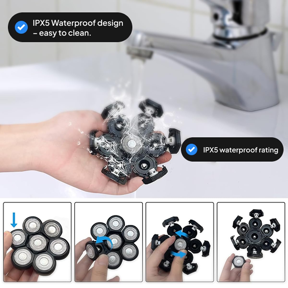 Swissker SK7 PRO hair-trapping system keeps grooming areas clean.