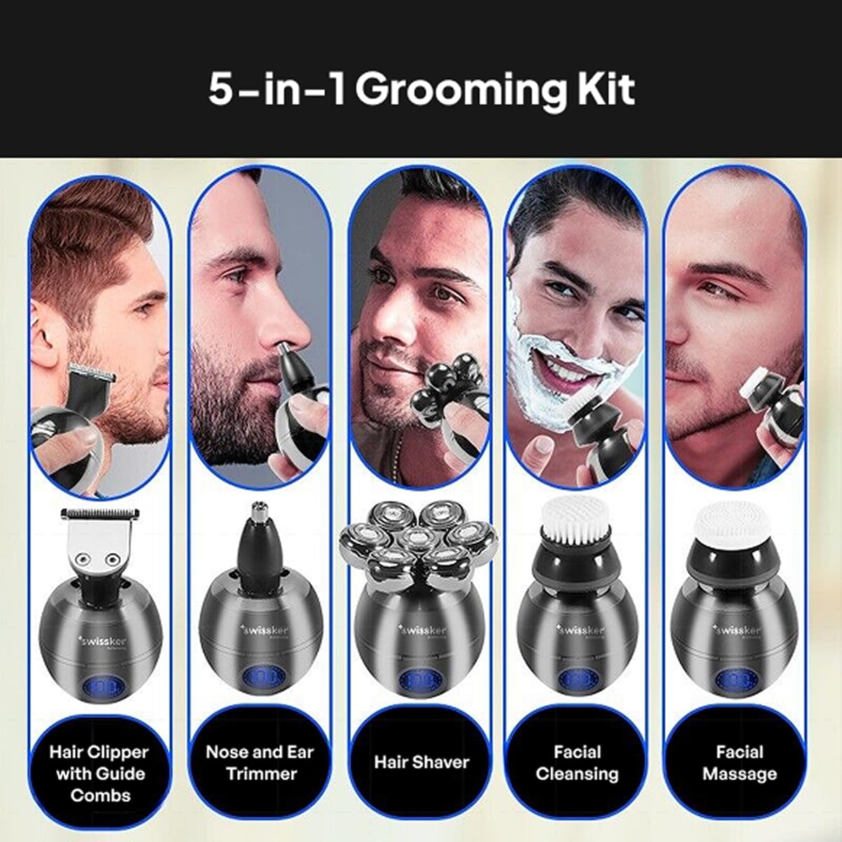 Swissker SK7 PRO head shaver fits various hair types and skull shapes.
