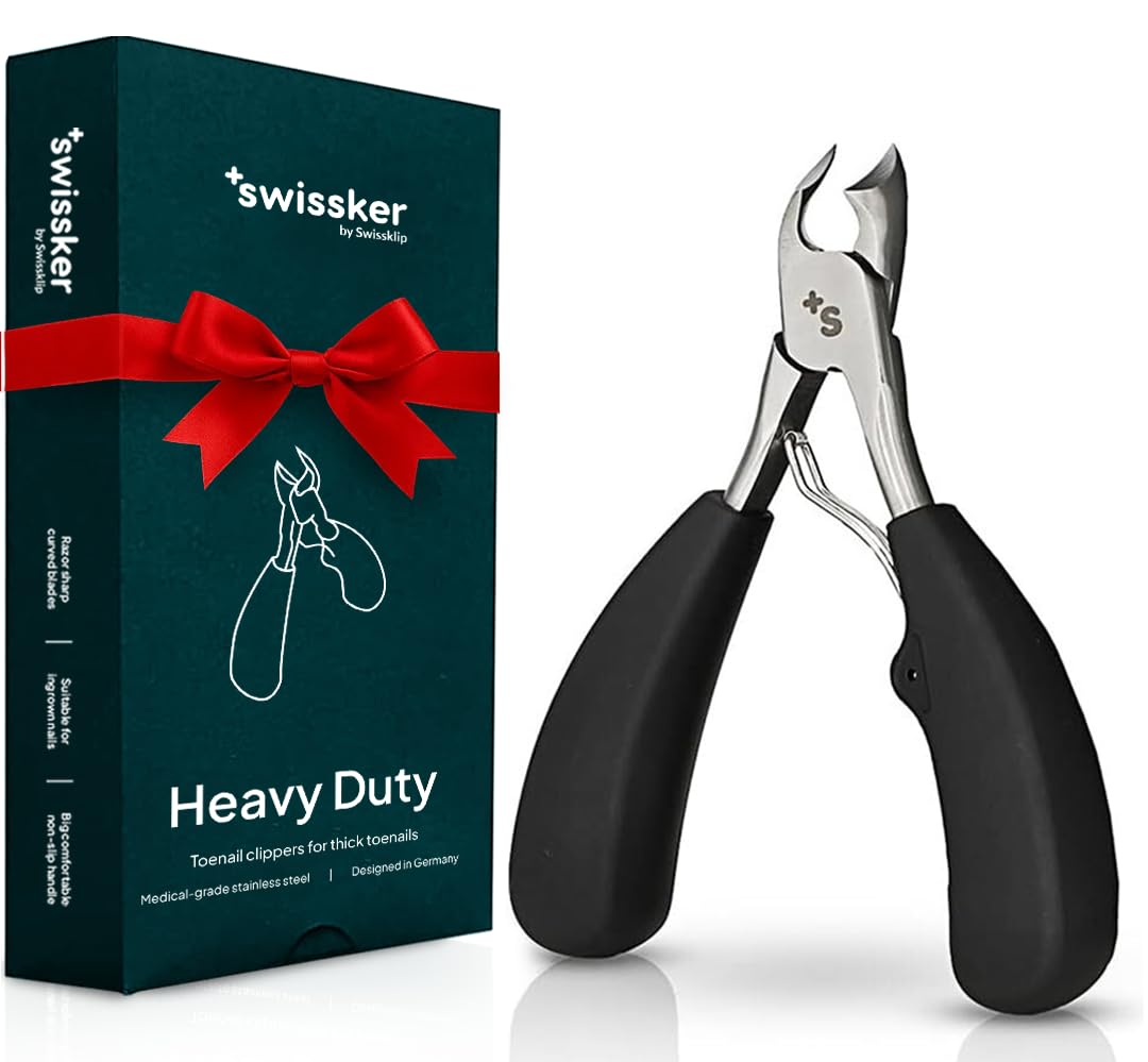 Swissker by Swissklip wide-jaw design enables easier trimming of thick nails.
