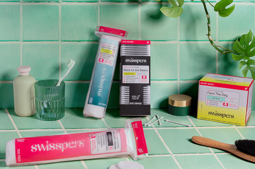 Swisspers multi-purpose-application pad for lotions and exfoliation.