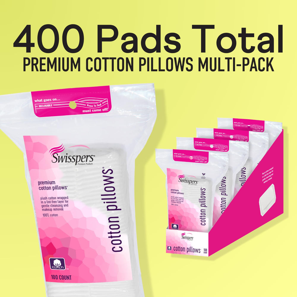 Swisspers Premium Cotton Pillows fingertip-pocket enables precise application during routines.