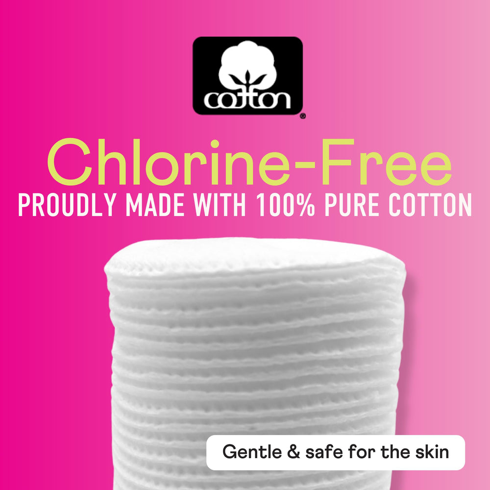 Swisspers Cotton Rounds used for makeup removal with smooth, residue-free results.