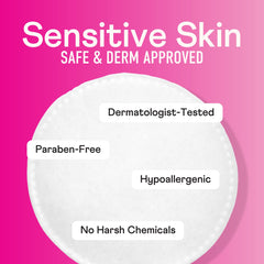 Swisspers Premium Cotton Rounds soft, absorbent pads ideal for makeup removal.