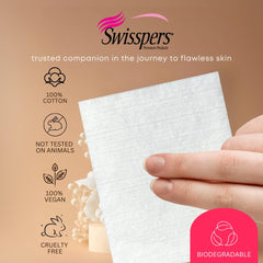 Swisspers Premium Facial Cleansing Pad extra-large size provides broad coverage for makeup removal.