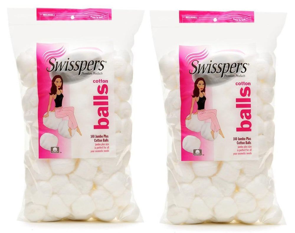 Swisspers Super Jumbo Cotton Balls pack 280 count for makeup removal and gentle cleansing
