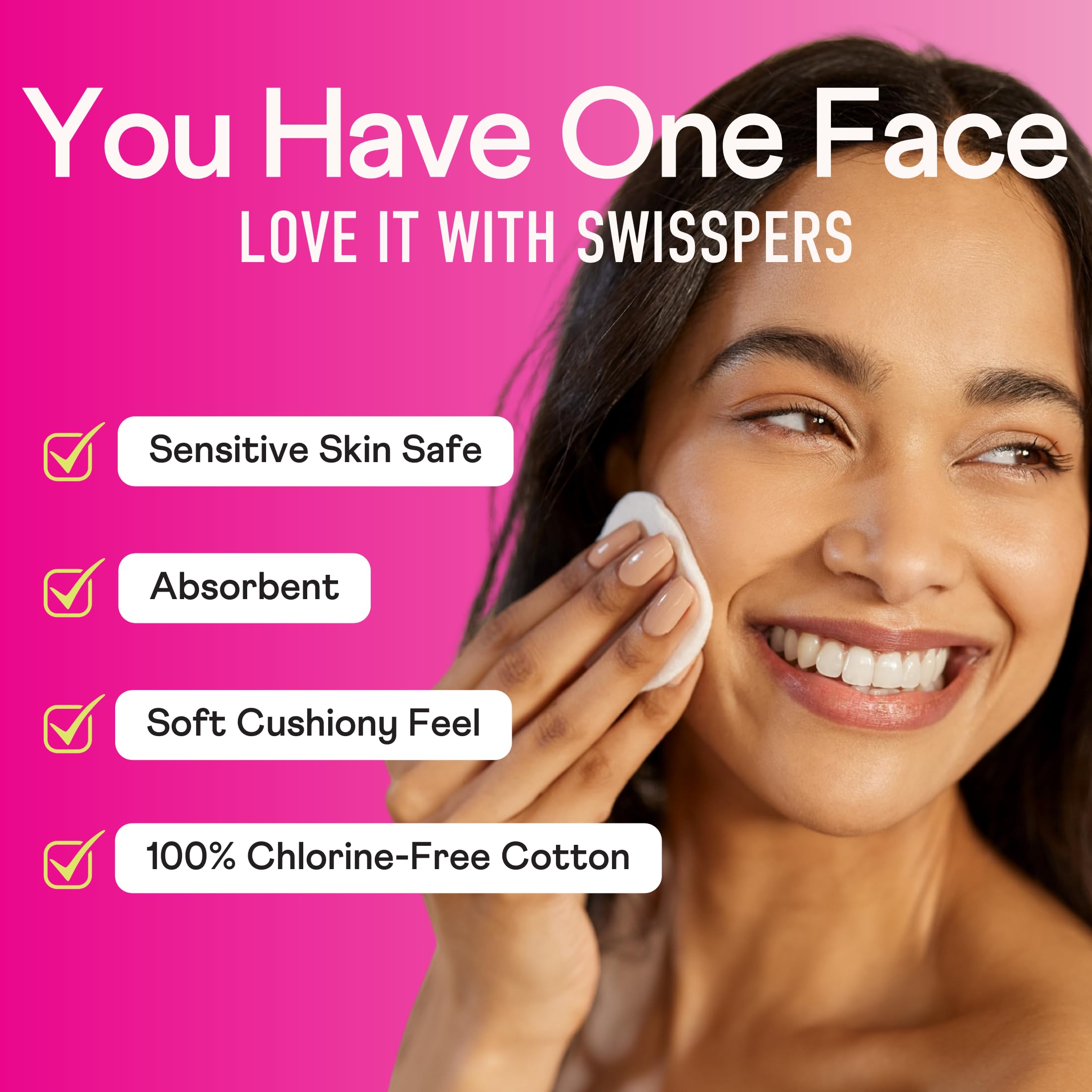 Swisspers textured side detail for effective makeup lift benefit