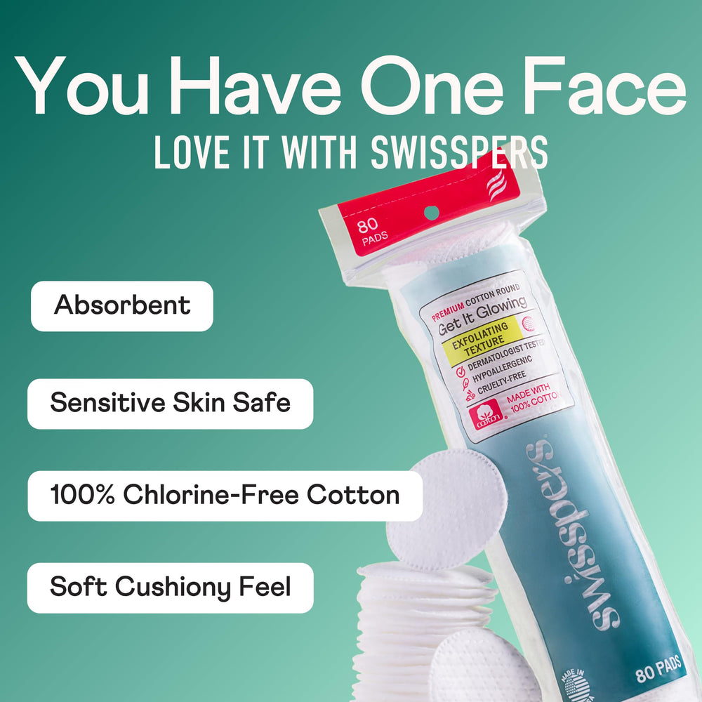 Swisspers toner-application pad for even distribution.