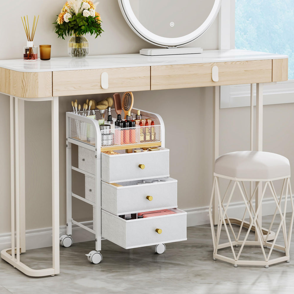 SWTYMIKI rolling makeup organizer cart 360-degree wheels for easy mobility