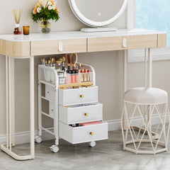 SWTYMIKI rolling makeup organizer cart 360-degree wheels for easy mobility