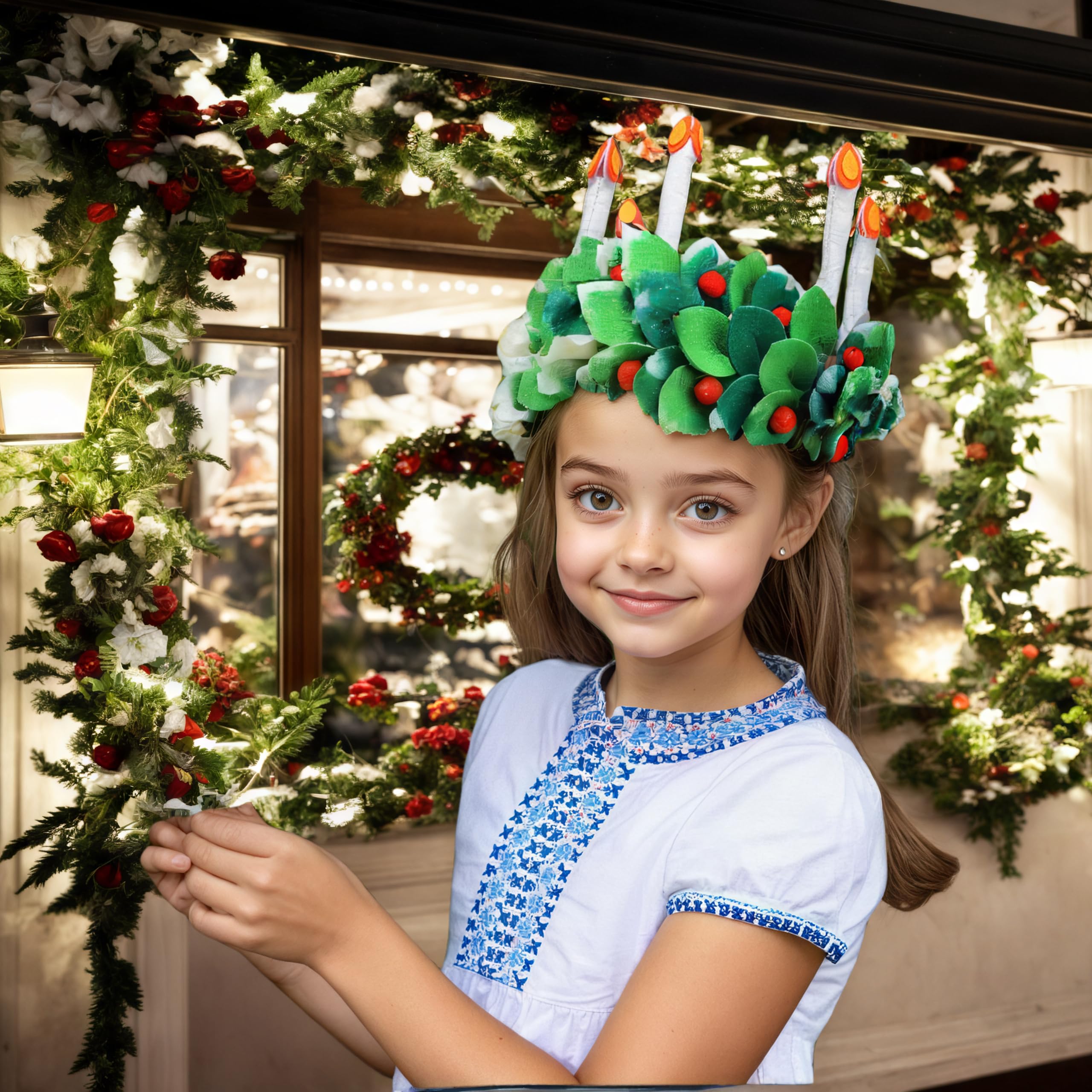SWXNLPZ Christmas St. Lucia Crown in festive photo demonstrates authentic cultural charm