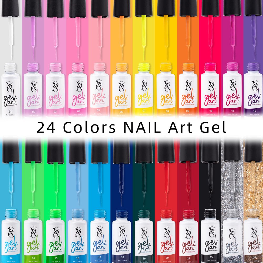 SXC gel liner built-in brush image showing swirl nail art capability