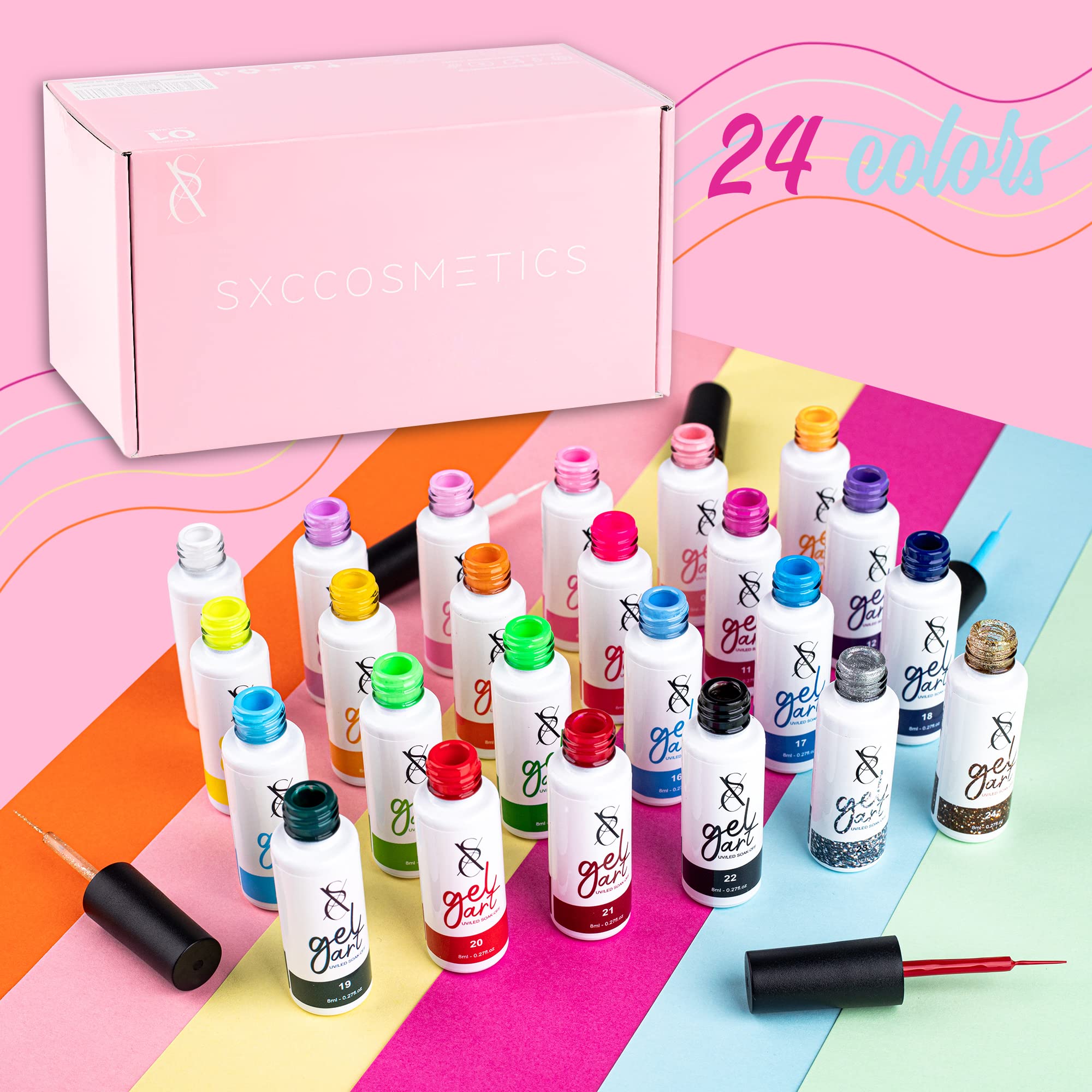 SXC 24-color swatches show range from white to metallics