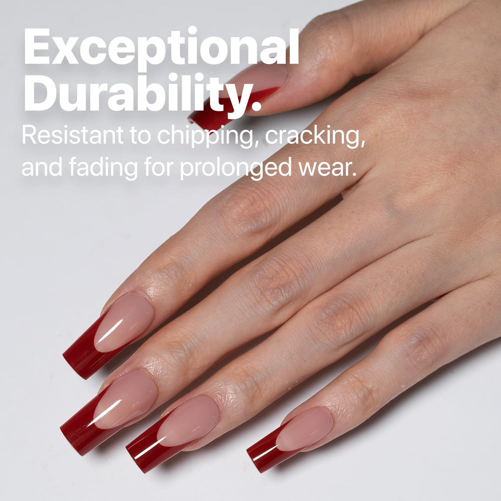 SXC Red Edition nails styled for elegant French tip moments