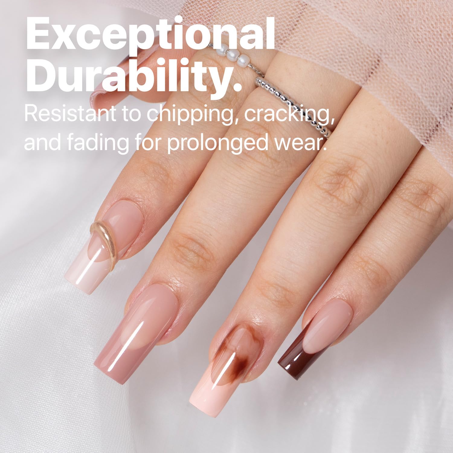 SXC Cosmetics glossy finish close-up highlights durable, salon-like shine.
