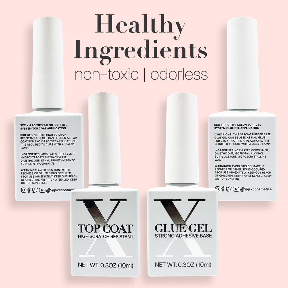 SXC Cosmetics glossy finish nails for chic, polished style.