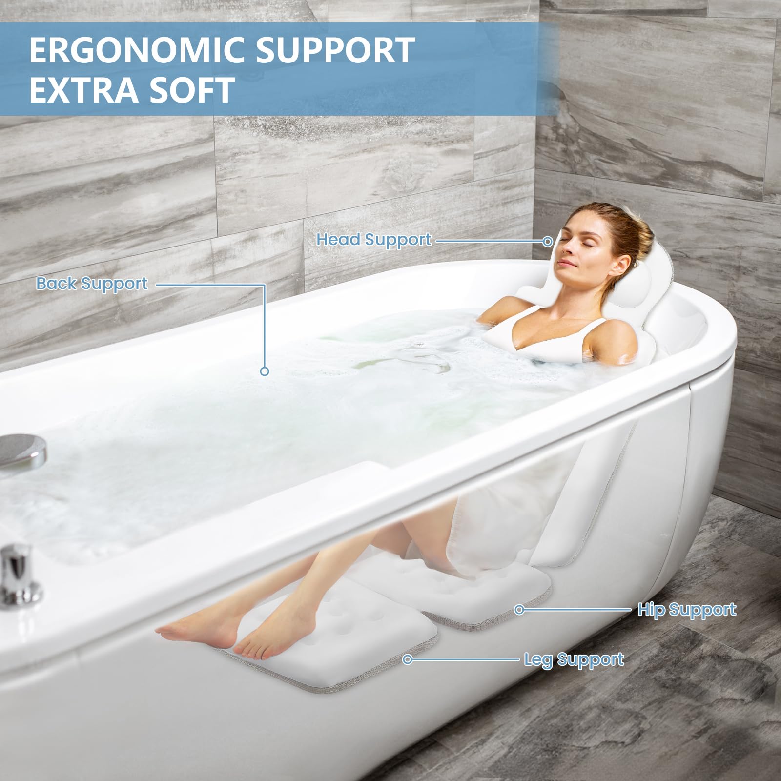 sxiiro full body pillow memory-foam-inspired fill contours to the body for comfort