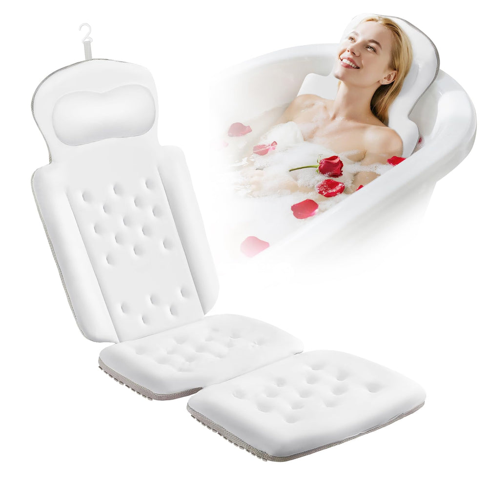 sxiiro full body bath pillow closeup with 192 suction cups offering secure grip on smooth tub surfaces