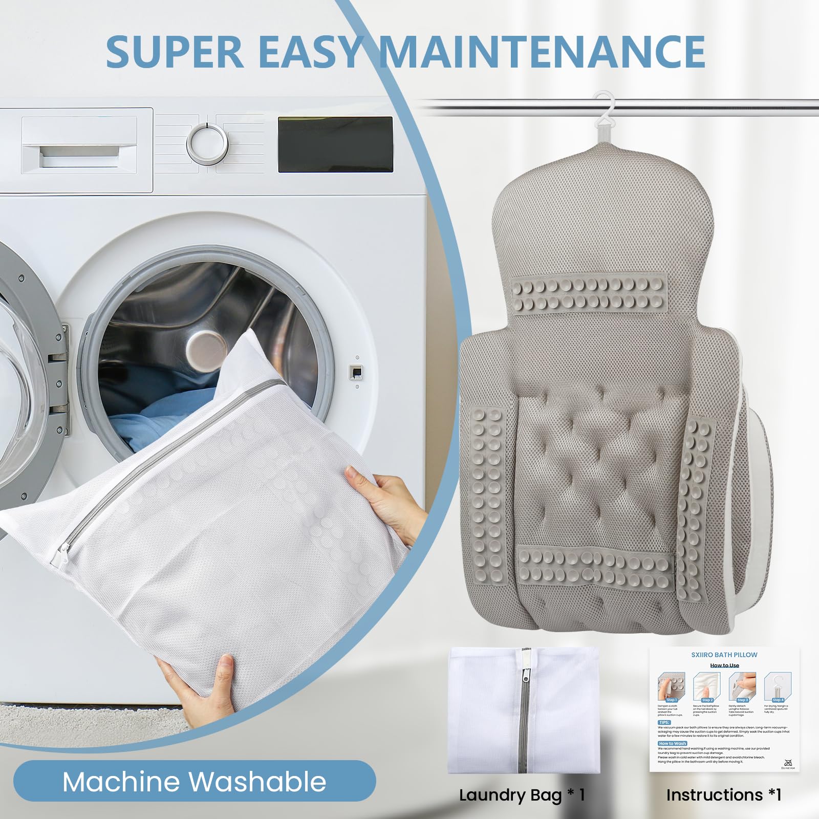 sxiiro laundry bag view shows the included mesh bag for gentle washing