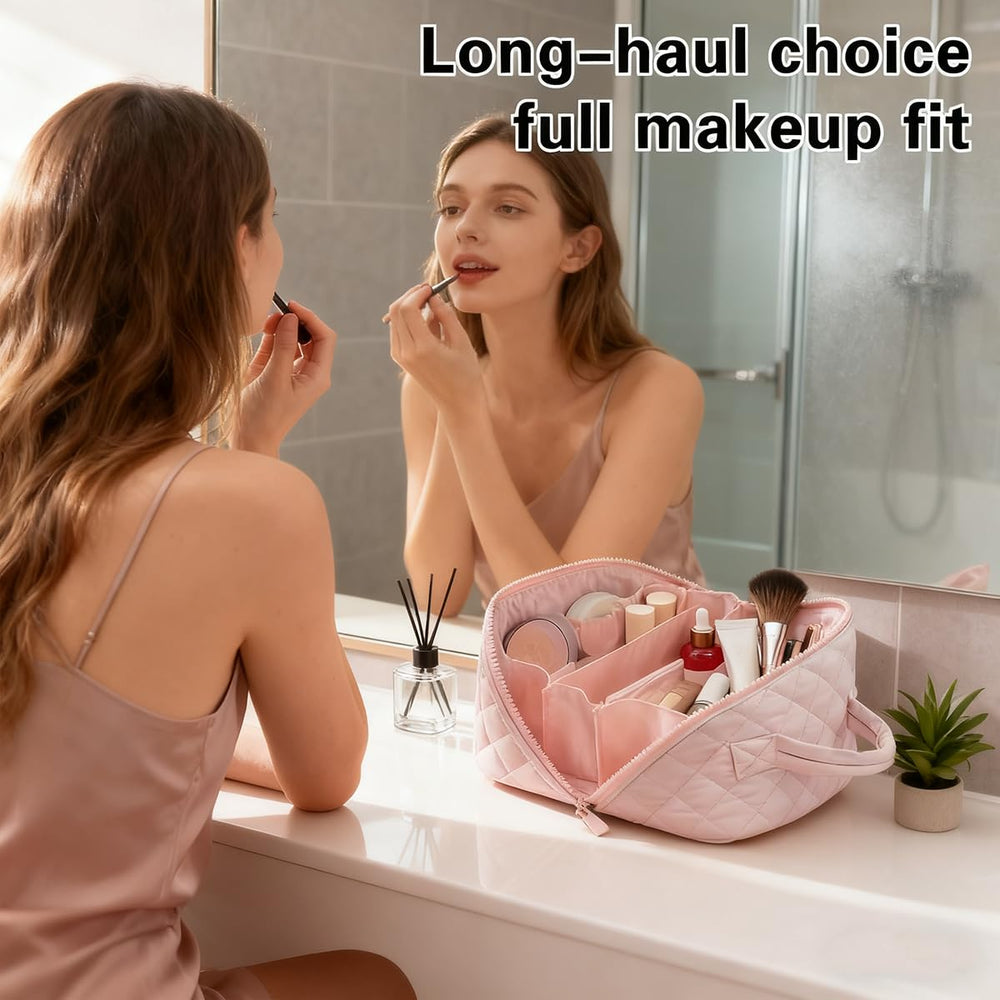 SXS LACONIC large-capacity pouch keeps shampoos and skincare neatly organized
