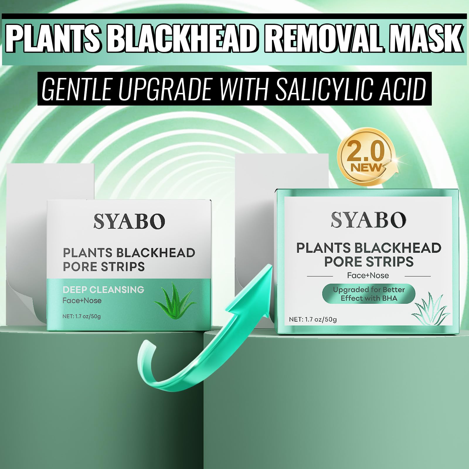 SYABO 2.0 Nose Pore Strips being applied on the nose for quick blackhead removal
