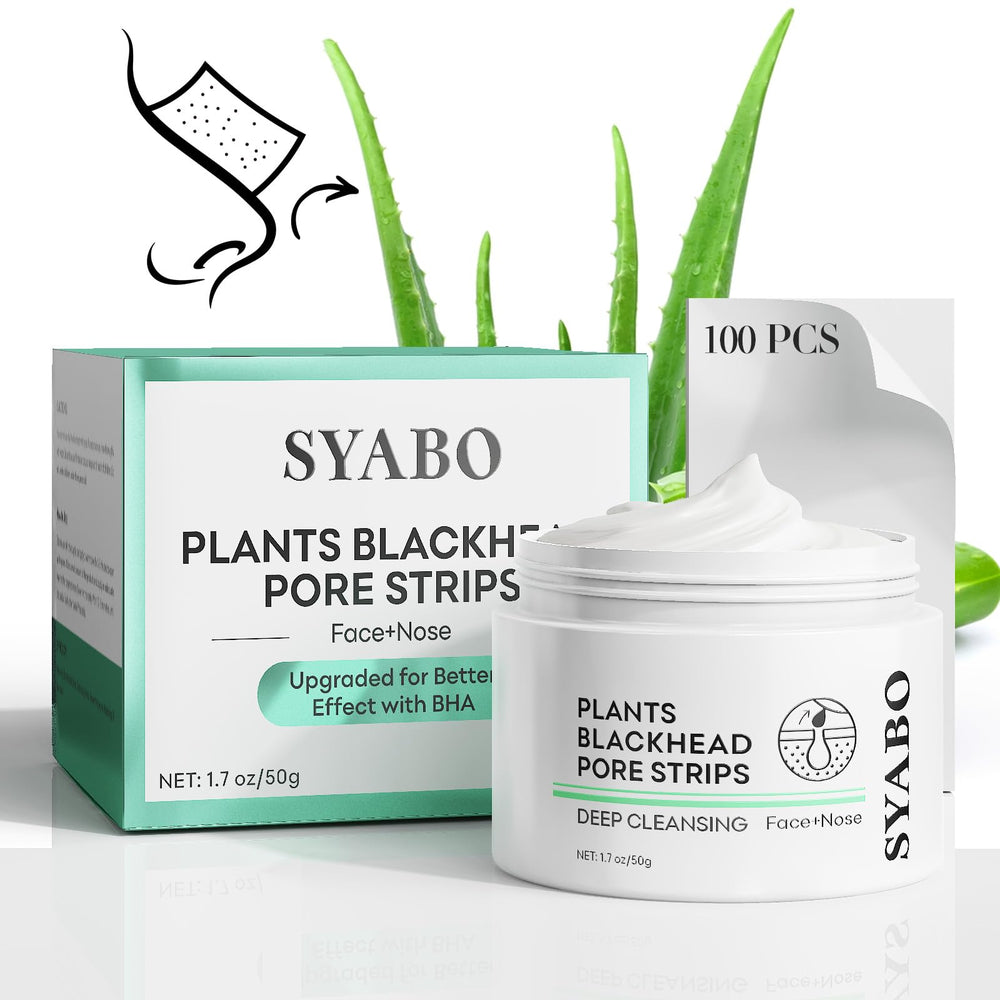 SYABO 2.0 Nose Pore Strips package with 100 strips for deep cleansing