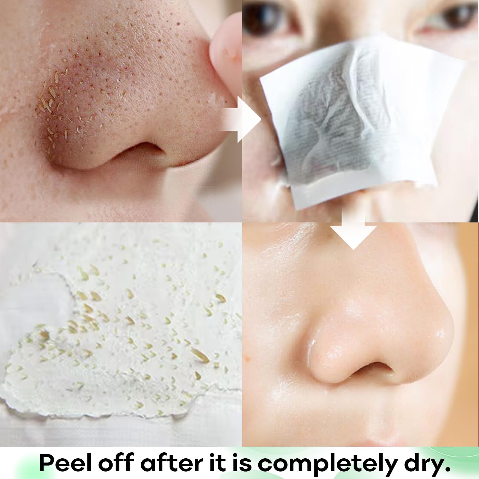 SYABO peel-off action lifting impurities from the nose area.