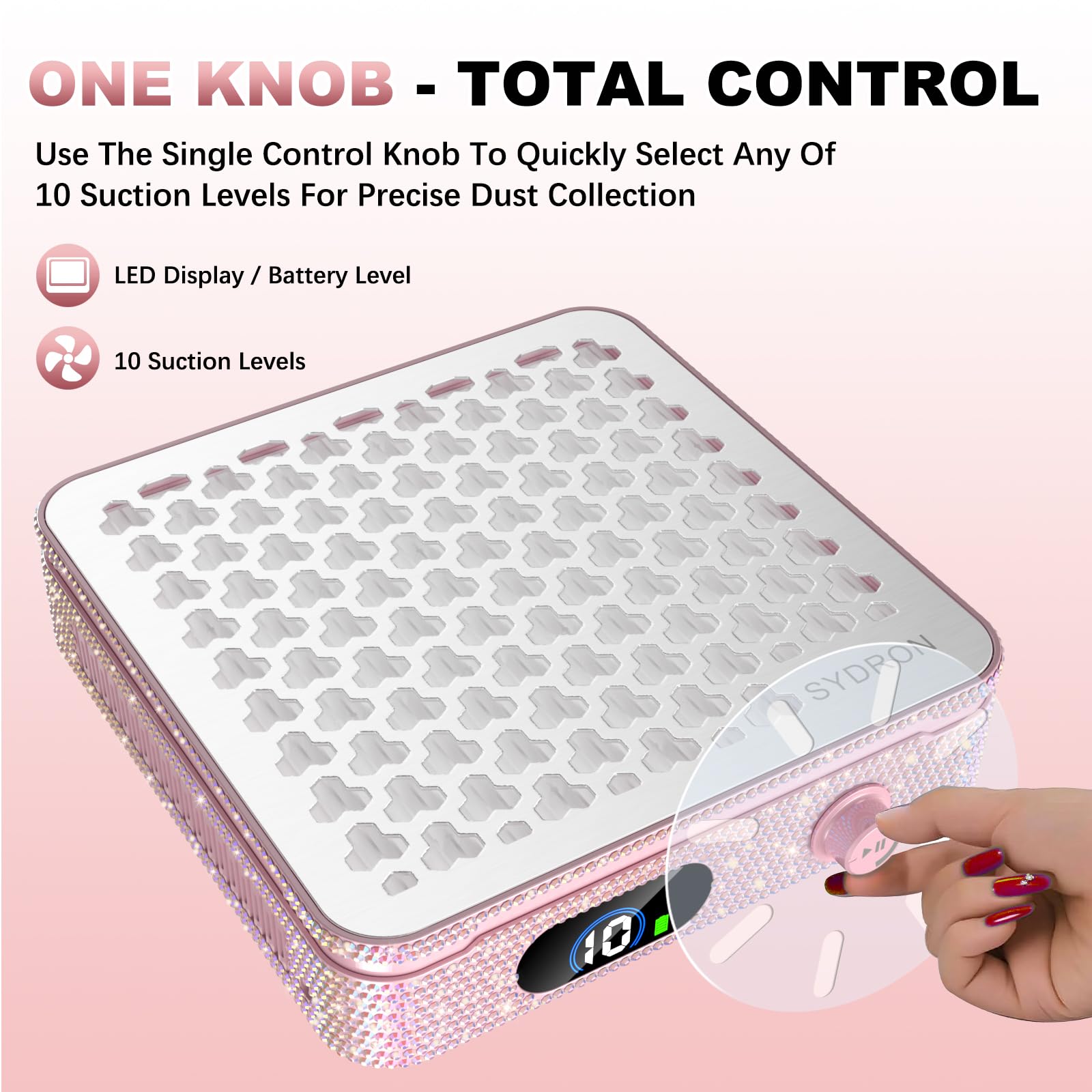 SYDRON Nail Dust Collector 10-pads and brush ready for precise cleanup
