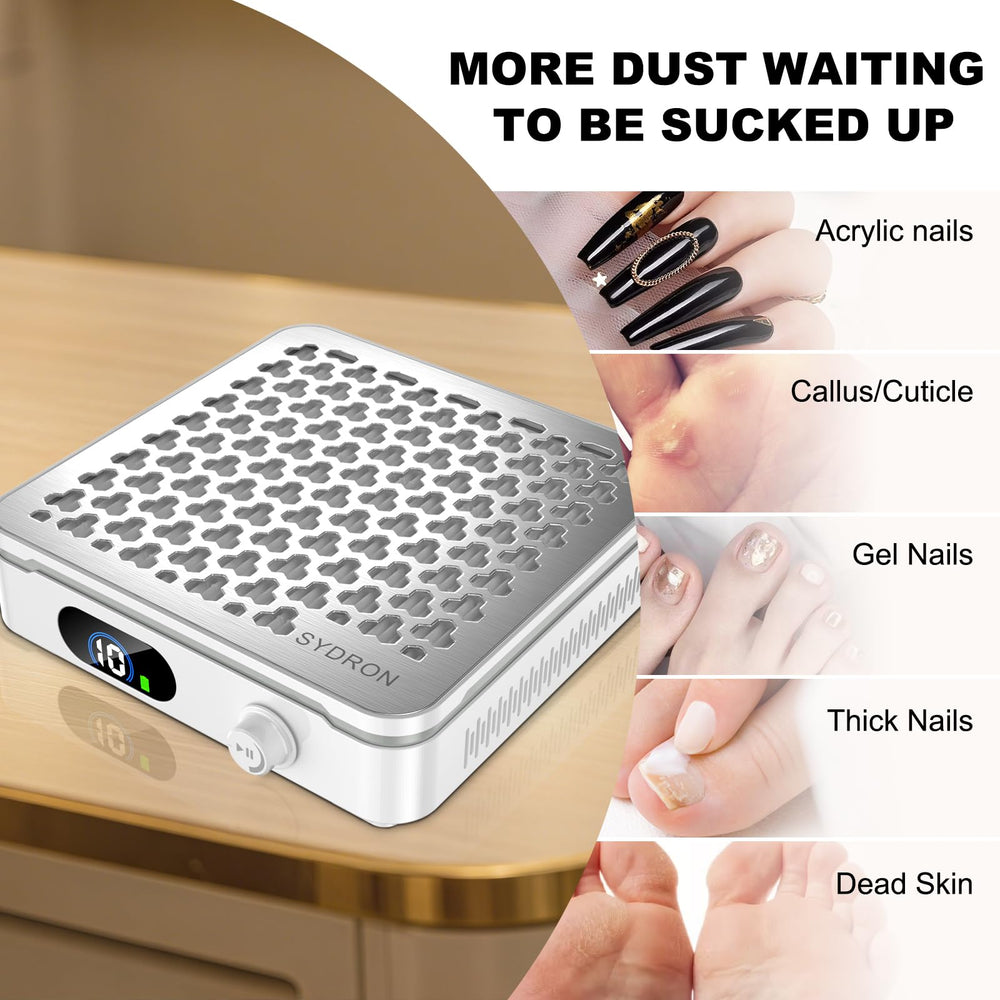 SYDRON Nail Dust Collector compact design fits busy salons