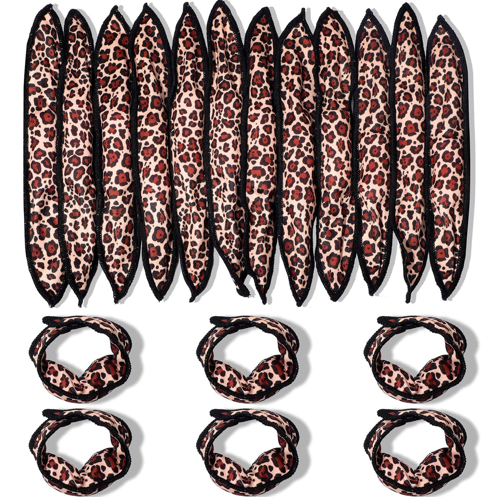 Syhood sponge rollers with leopard cover provide soft, overnight curls.