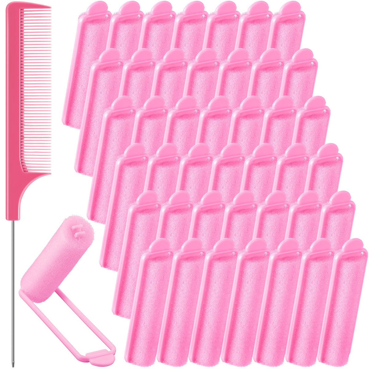 Syhood foam sponge hair rollers 7cm pink create easy waves and lasting volume.