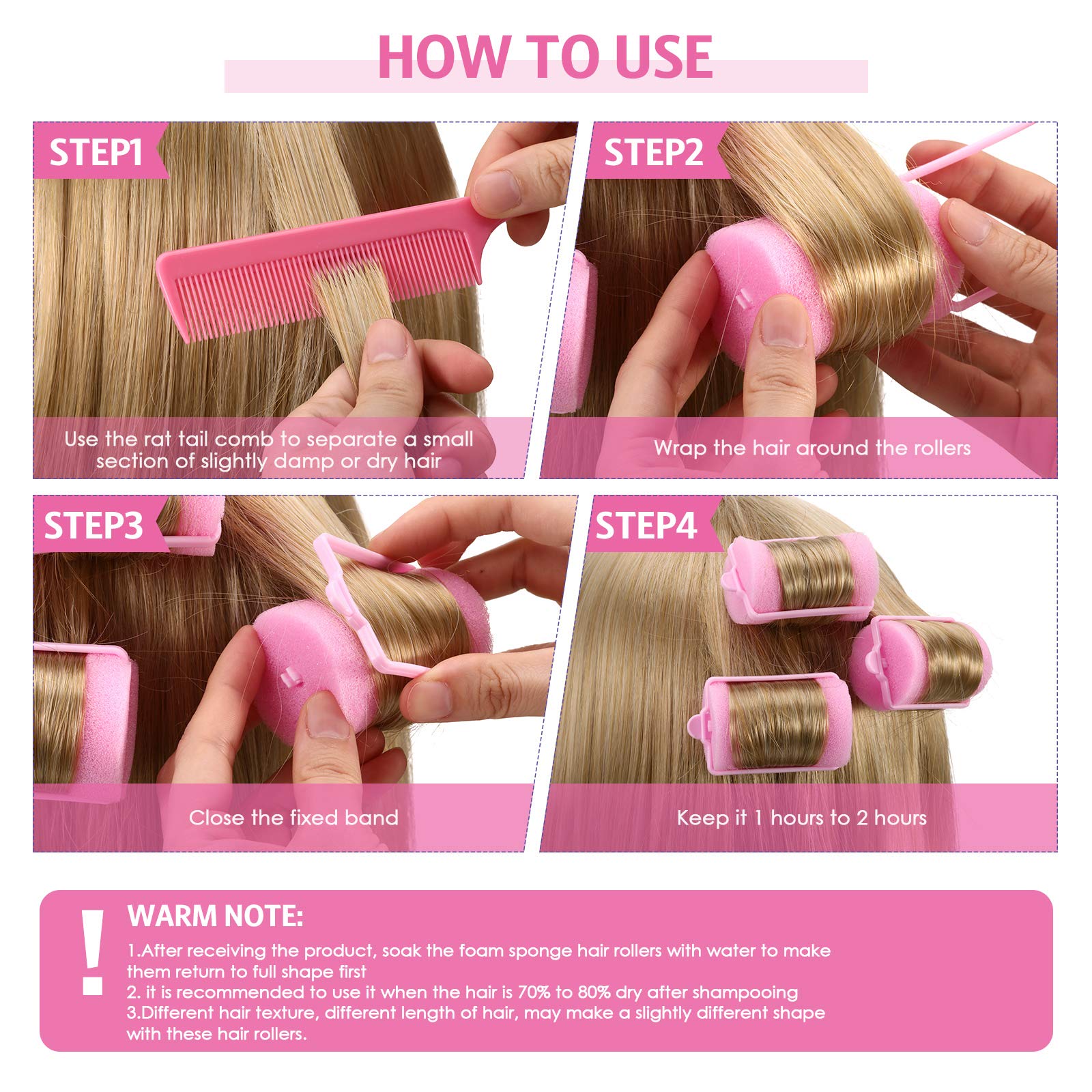 Syhood sleeping hair styling idea with soft curlers for morning volume.